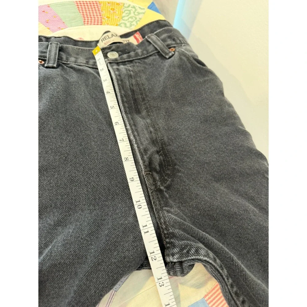 Levis 550 Relaxed Fit Black Denim Jeans Mens 38x30 Tapered Leg 100% Cotton